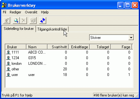 Illustrasjon av programskjerm