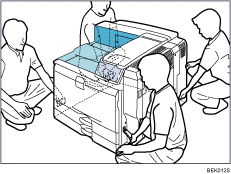 Illustration af printerens ydre (fortil)