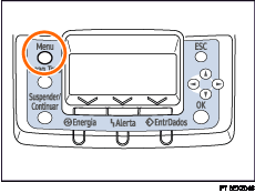 Ilustração das teclas de menus