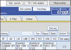 Abbildung des Bedienfelds