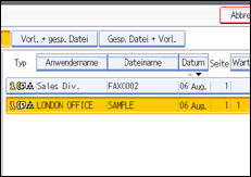Abbildung des Bedienfelds