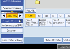 Abbildung des Bedienfelds
