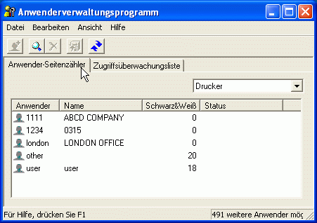 Abbildung des Anwendungsbildschirms