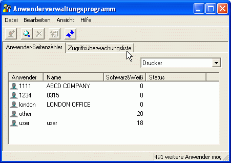 Abbildung des Anwendungsbildschirms