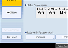 Die Abbildung zeigt die Bedienfeldanzeige