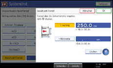 Die Abbildung zeigt die Bedienfeldanzeige
