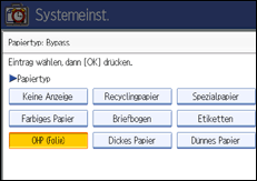 Die Abbildung zeigt die Bedienfeldanzeige