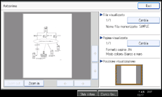 Figura relativa alla schermata del pannello operativo