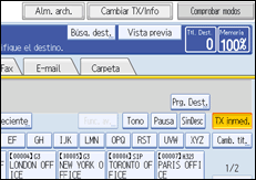 Ilustración de la pantalla del panel de operaciones