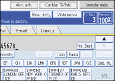 Ilustración de la pantalla del panel de operaciones