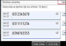 Ilustración de la pantalla del panel de operaciones