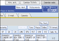 Ilustración de la pantalla del panel de operaciones