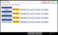 Ilustración de la pantalla del panel de operaciones