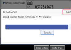 Ilustración de la pantalla del panel de operaciones
