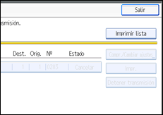 Ilustración de la pantalla del panel de operaciones