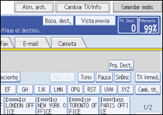 Ilustración de la pantalla del panel de operaciones