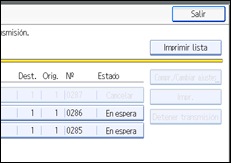 Ilustración de la pantalla del panel de operaciones