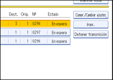 Ilustración de la pantalla del panel de operaciones
