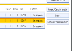Ilustración de la pantalla del panel de operaciones