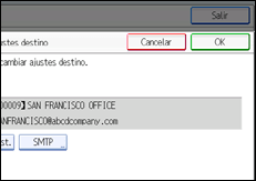 Ilustración de la pantalla del panel de operaciones