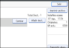 Ilustración de la pantalla del panel de operaciones