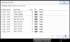 Ilustración de la pantalla del panel de operaciones