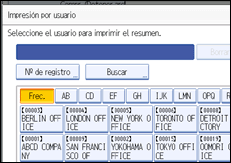 Ilustración de la pantalla del panel de operaciones