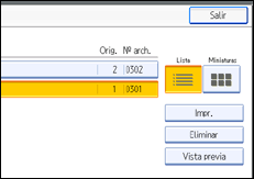 Ilustración de la pantalla del panel de operaciones