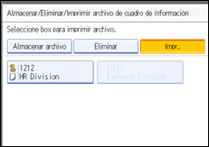 Ilustración de la pantalla del panel de operaciones