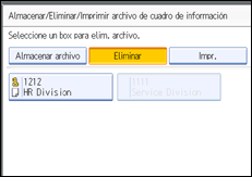 Ilustración de la pantalla del panel de operaciones