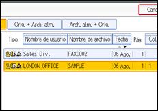 Ilustración de la pantalla del panel de operaciones