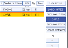 Ilustración de la pantalla del panel de operaciones