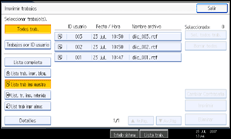 Ilustración de la pantalla del panel de operaciones