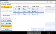Ilustración de la pantalla del panel de operaciones