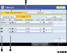 Genummerde callout-illustratie schermillustratie bedieningspaneel