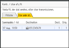 Illustration af kontrolpanelet