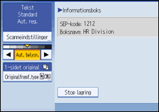 Illustration af kontrolpanelet