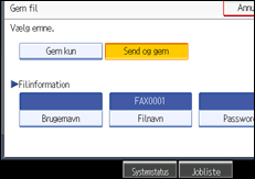 Illustration af kontrolpanelet