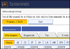 Illustration af kontrolpanelet