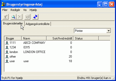 Billede af programskærmen