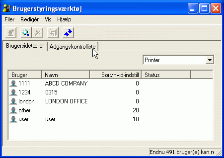 Billede af programskærmen