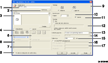 Illustration af programsk&aelig;rmbillede, nummereret henvisningsillustration
