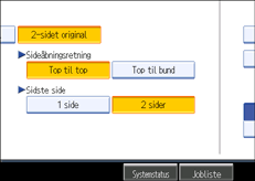 Illustration af skærm på kontrolpanel