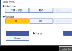 Illustration af skærm på kontrolpanel