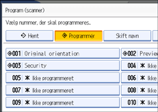 Illustration af skærm på kontrolpanel