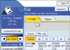 Illustration af skærm på kontrolpanel