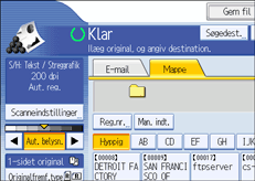 Illustration af skærm på kontrolpanel