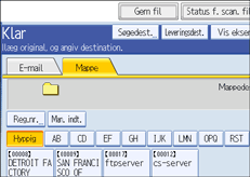 Illustration af skærm på kontrolpanel