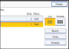 Vezérlőpanel képernyő - kép