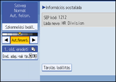 Vezérlőpanel képernyő - kép